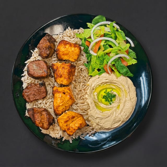 Chicken Kabob and Lamb Kabob.