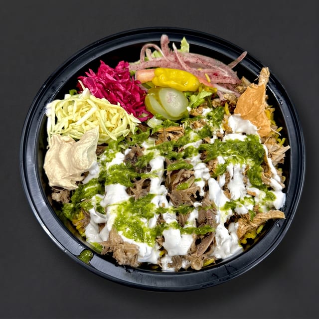 Lamb & Chicken Rice Platter.